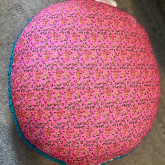 Natural Life Vibrant Colorful Boho Knot Crochet Peace Sign Throw Pillow - Picture 4 of 4